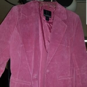 Pink Suede blazer coat size Large